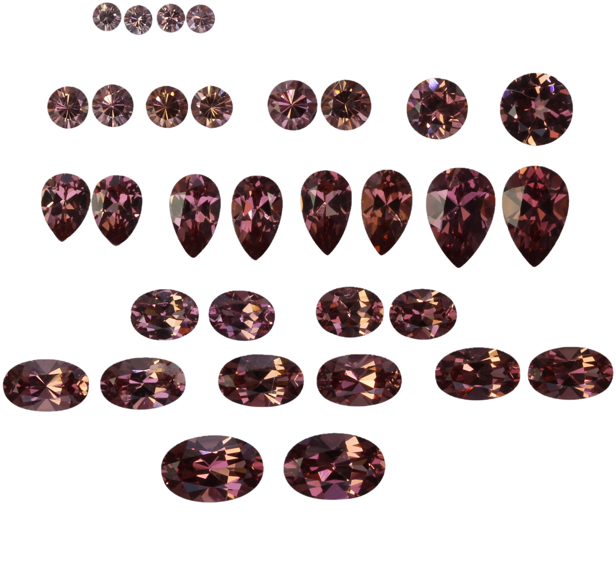 Mixed Shape Peach Malaya Garnet