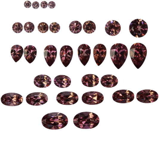 Mixed Shape Peach Malaya Garnet