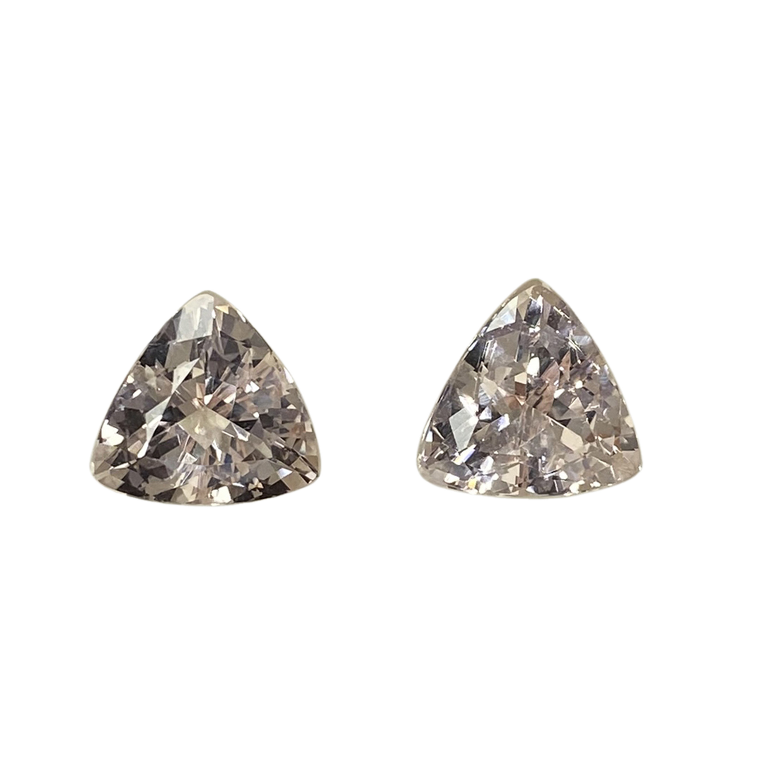 13mm Trillion Peach Morganite Pair
