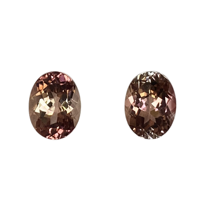 9x7mm Oval Peach Tourmaline Pair