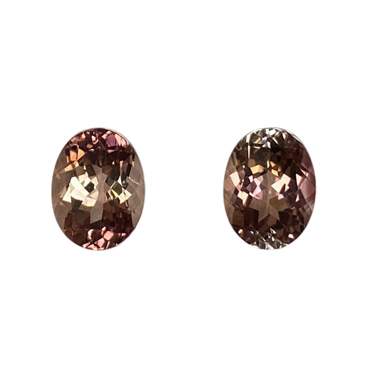 9x7mm Oval Peach Tourmaline Pair