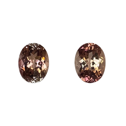 9x7mm Oval Peach Tourmaline Pair