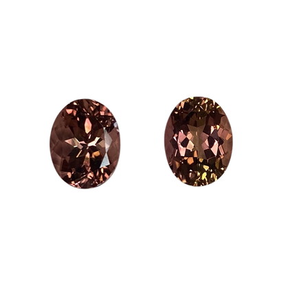 9x7mm Oval Peach Tourmaline Pair