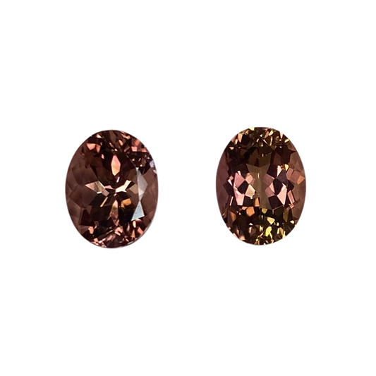 9x7mm Oval Peach Tourmaline Pair