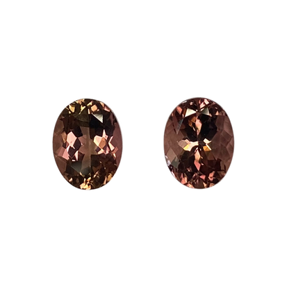 9x7mm Oval Peach Tourmaline Pair