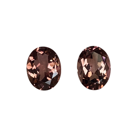 9x7mm Oval Peach Tourmaline Pair