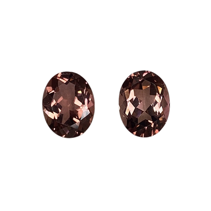 9x7mm Oval Peach Tourmaline Pair