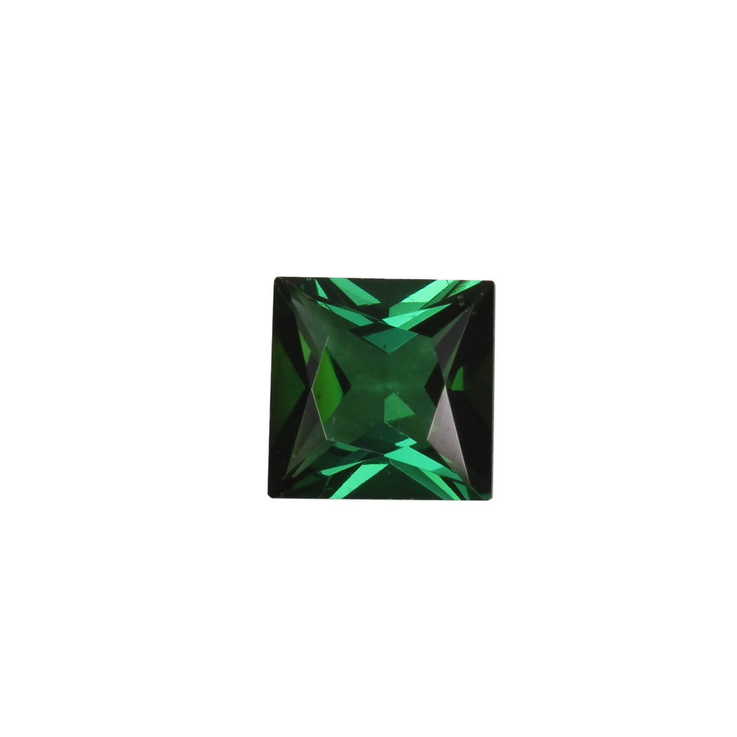 7.4mm Princess Cut Medium Blue-Green Tourmaline