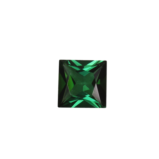 7.4mm Princess Cut Medium Blue-Green Tourmaline