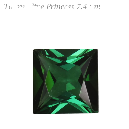 7.4mm Princess Cut Medium Blue-Green Tourmaline