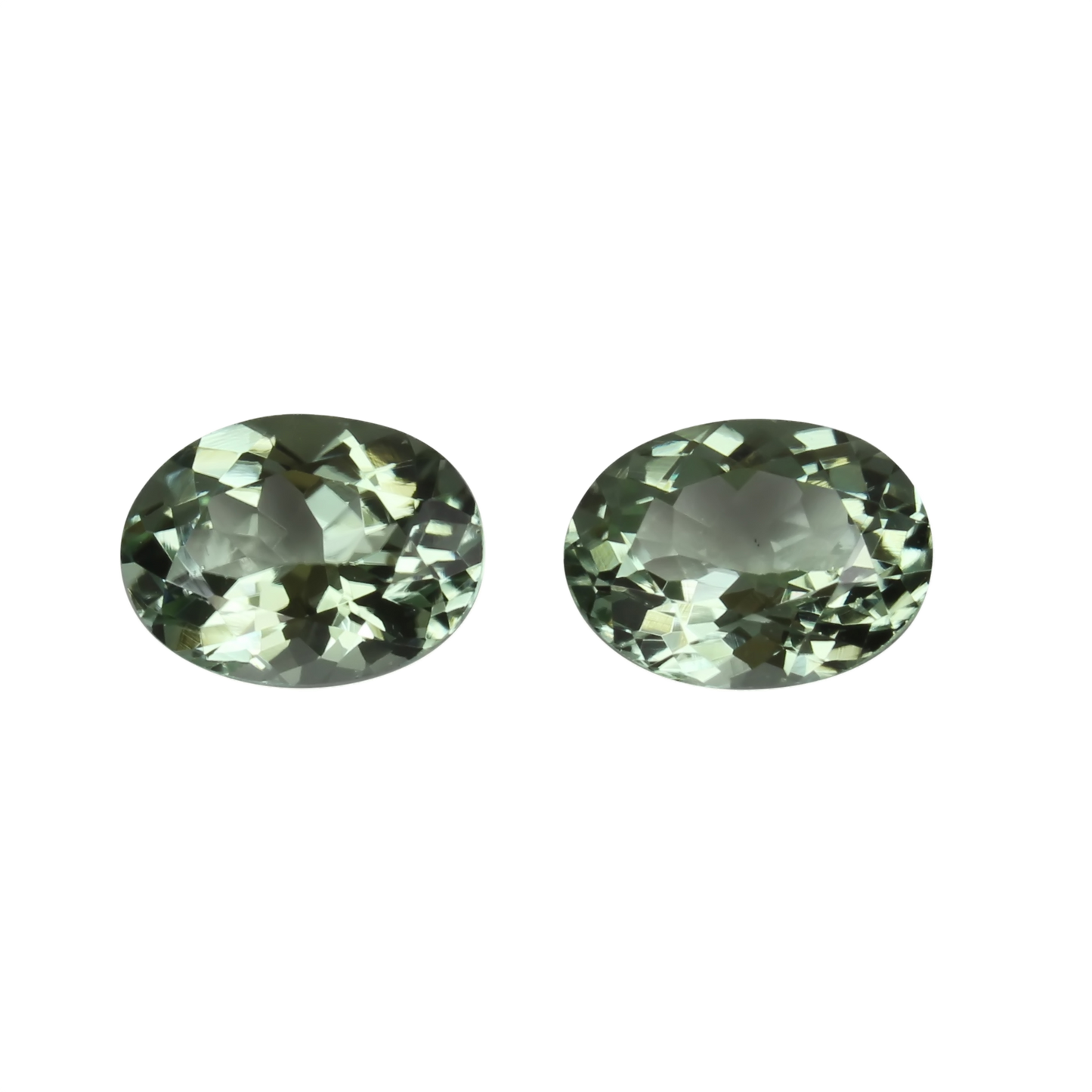8x6mm Oval Mint Green Tourmaline Pair