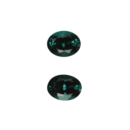 8x6mm Oval Deep Blue-Green Tourmaline Pair