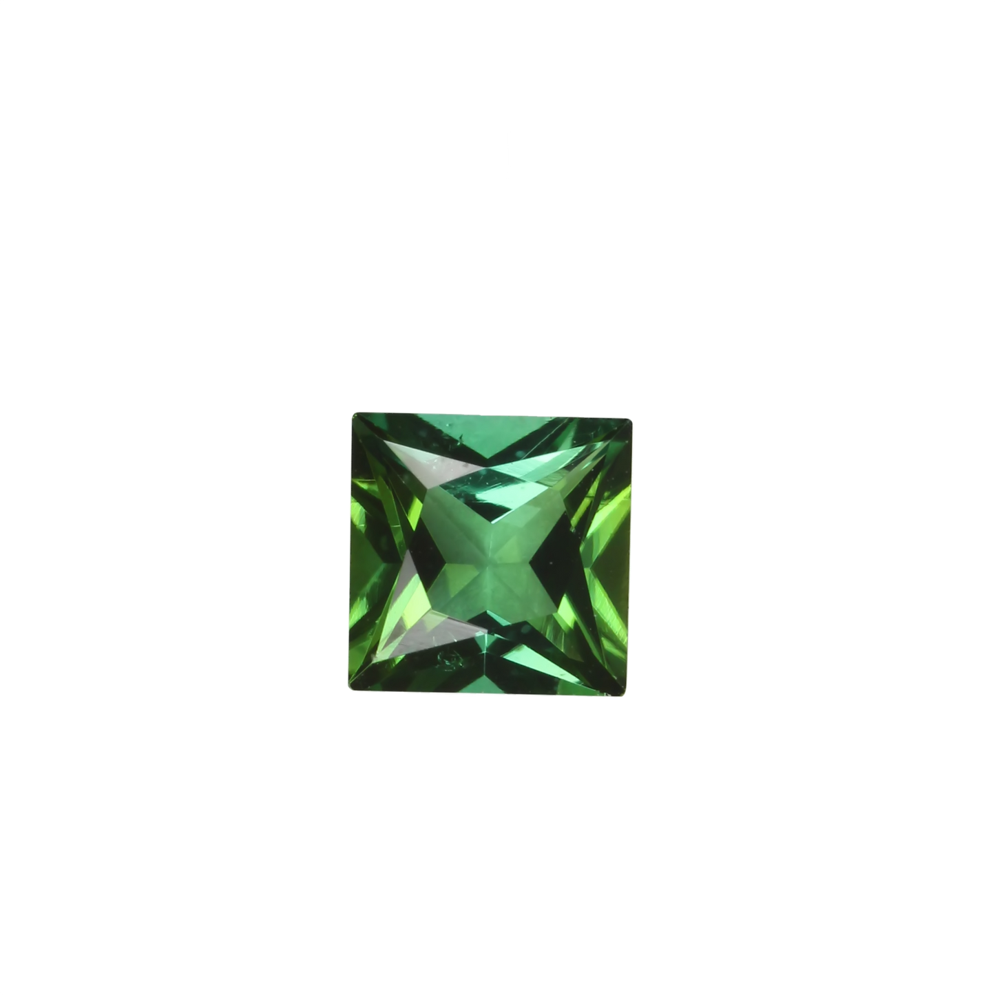 6mm Princess Cut Medium Blue-Green Tourmaline