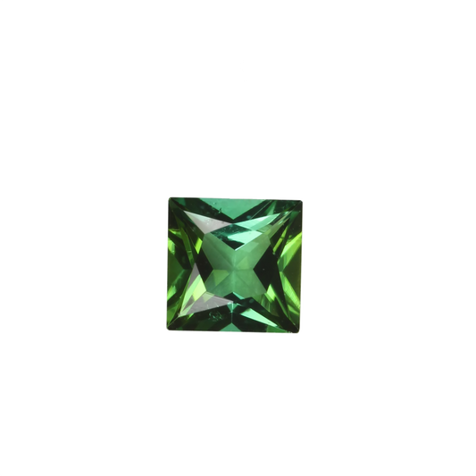 6mm Princess Cut Medium Blue-Green Tourmaline