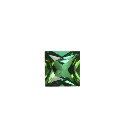 6mm Princess Cut Medium Blue-Green Tourmaline