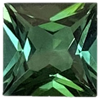 6mm Princess Cut Medium Blue-Green Tourmaline
