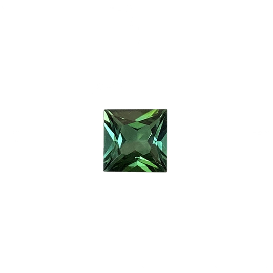 6mm Princess Cut Medium Blue-Green Tourmaline