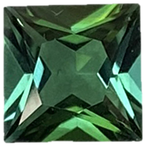 6mm Princess Cut Medium Blue-Green Tourmaline
