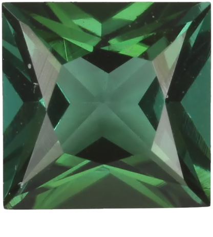 6mm Princess Cut Medium Blue-Green Tourmaline
