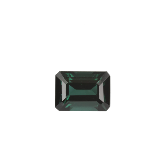 7x5mm Emerald Cut Deep Blue-Green Tourmaline