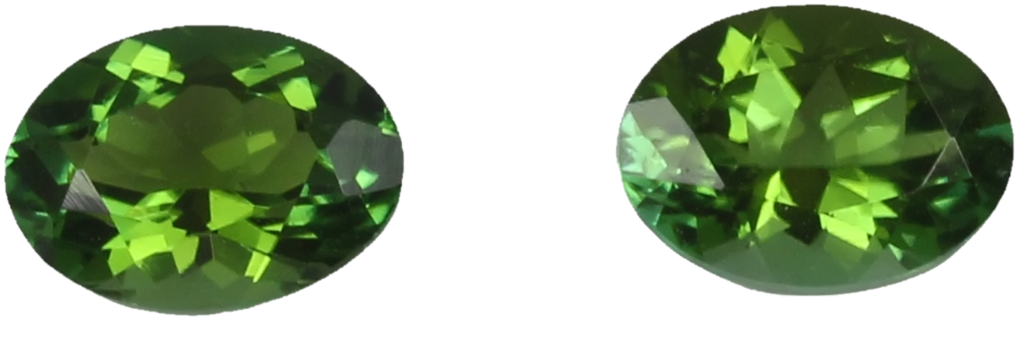 7x5mm Oval Mint Green Tourmaline Pair