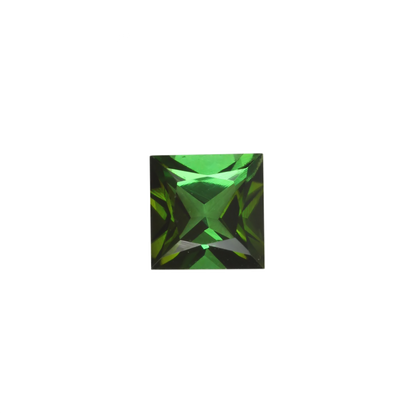 6mm Princess Cut Medium Blue-Green Tourmaline