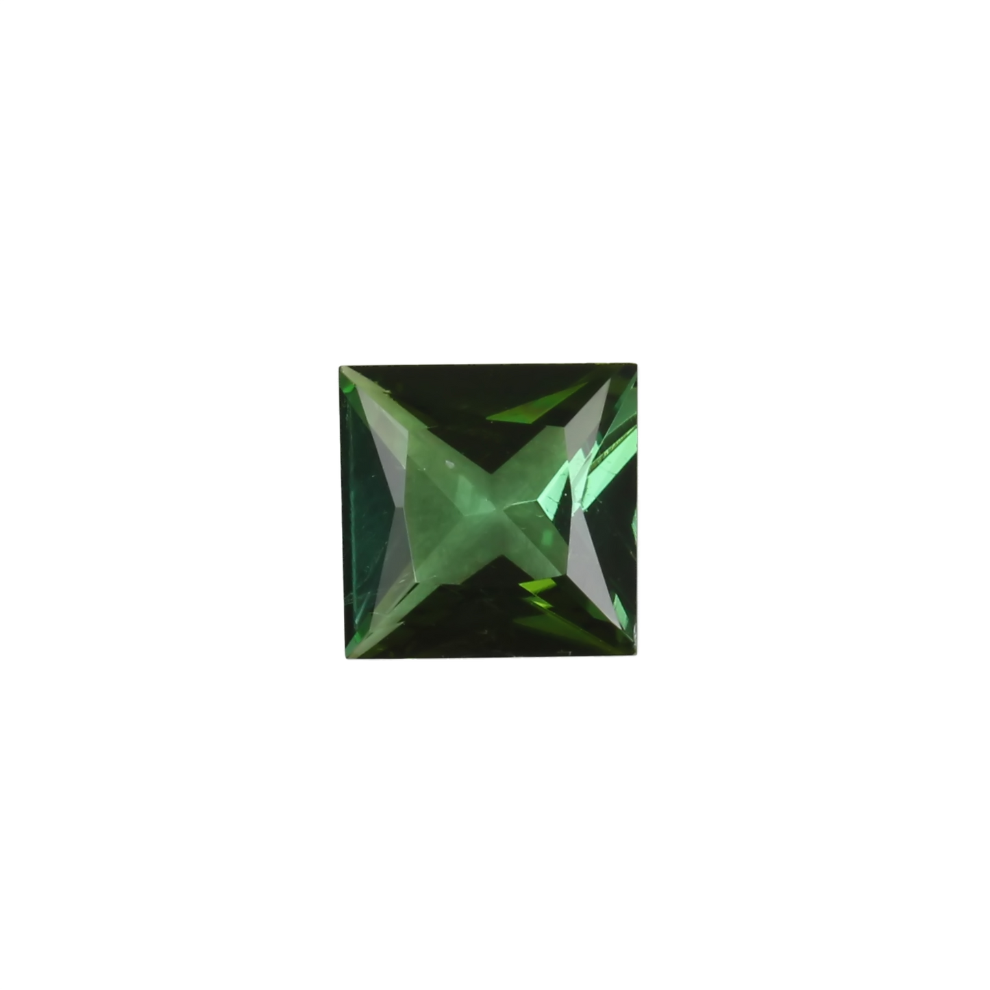 6mm Princess Cut Medium Blue-Green Tourmaline