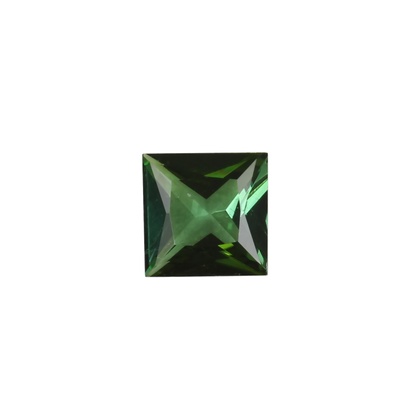 6mm Princess Cut Medium Blue-Green Tourmaline