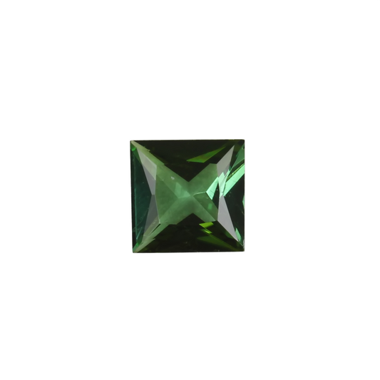 6mm Princess Cut Medium Blue-Green Tourmaline