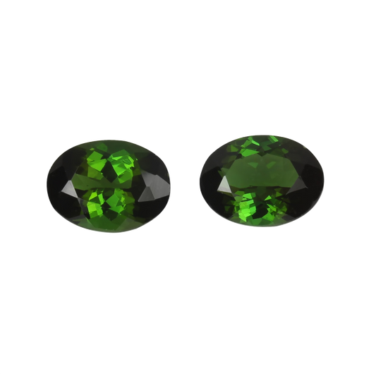 8x6mm Oval Deep Green Tourmaline Pair