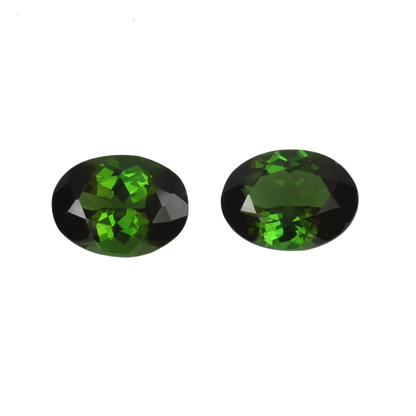 8x6mm Oval Deep Green Tourmaline Pair