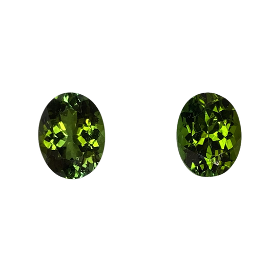 9x7mm Oval Mint Green Tourmaline Pair