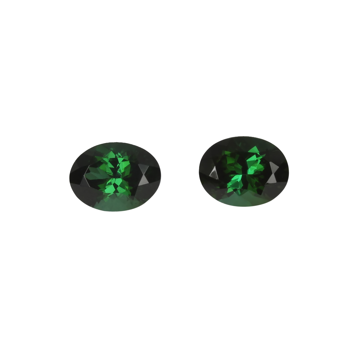 9x7mm Oval Deep Green Tourmaline Pair