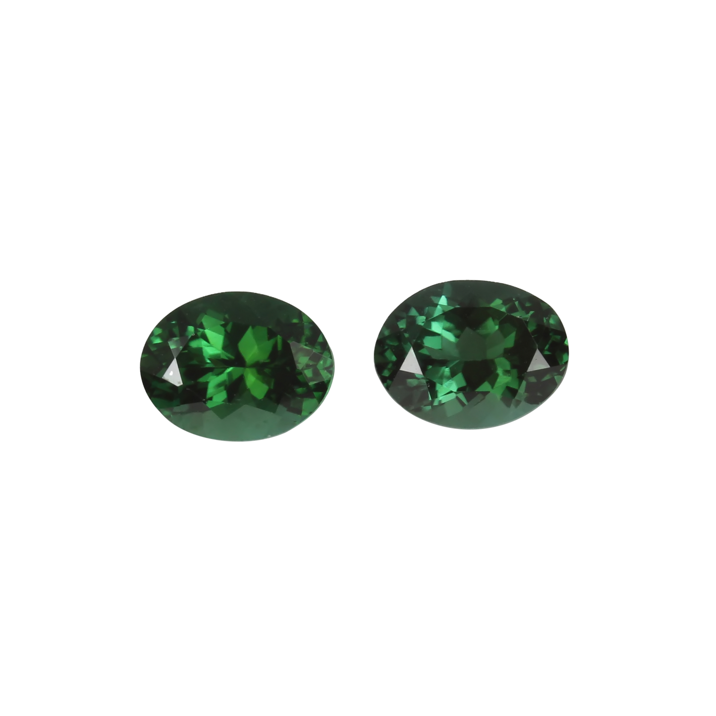 9x7mm Oval Deep Blue-Green Tourmaline Pair