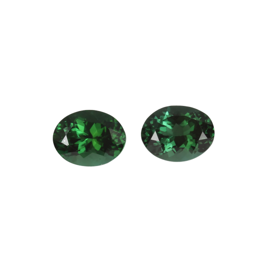 9x7mm Oval Deep Blue-Green Tourmaline Pair
