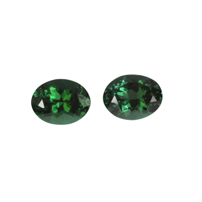 9x7mm Oval Deep Blue-Green Tourmaline Pair