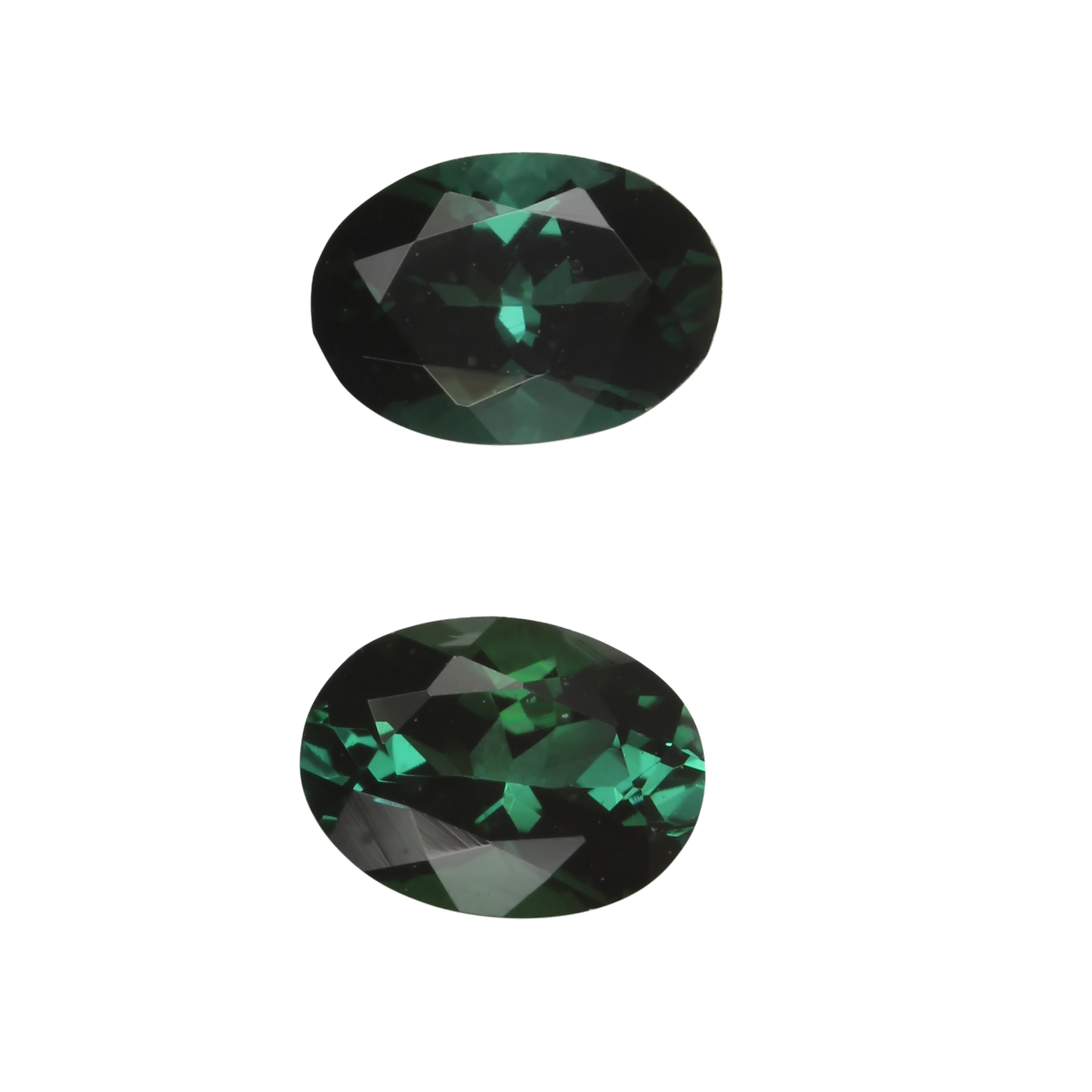 6.8x5mm Oval Deep Blue-Green Tourmaline Pair