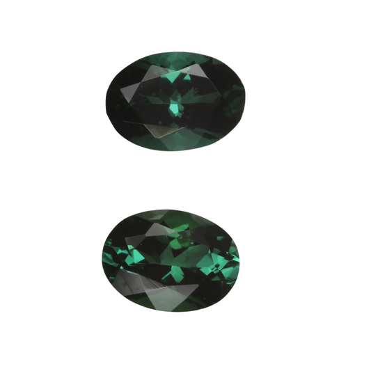 6.8x5mm Oval Deep Blue-Green Tourmaline Pair