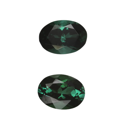 6.8x5mm Oval Deep Blue-Green Tourmaline Pair