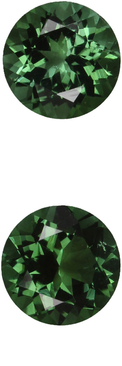 7mm Round Medium Blue-Green Tourmaline Pair