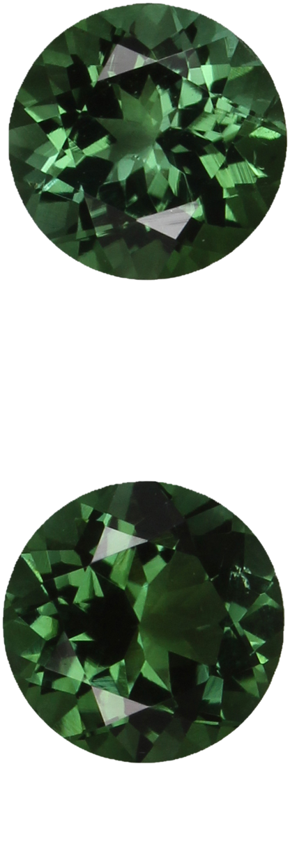 7mm Round Medium Blue-Green Tourmaline Pair