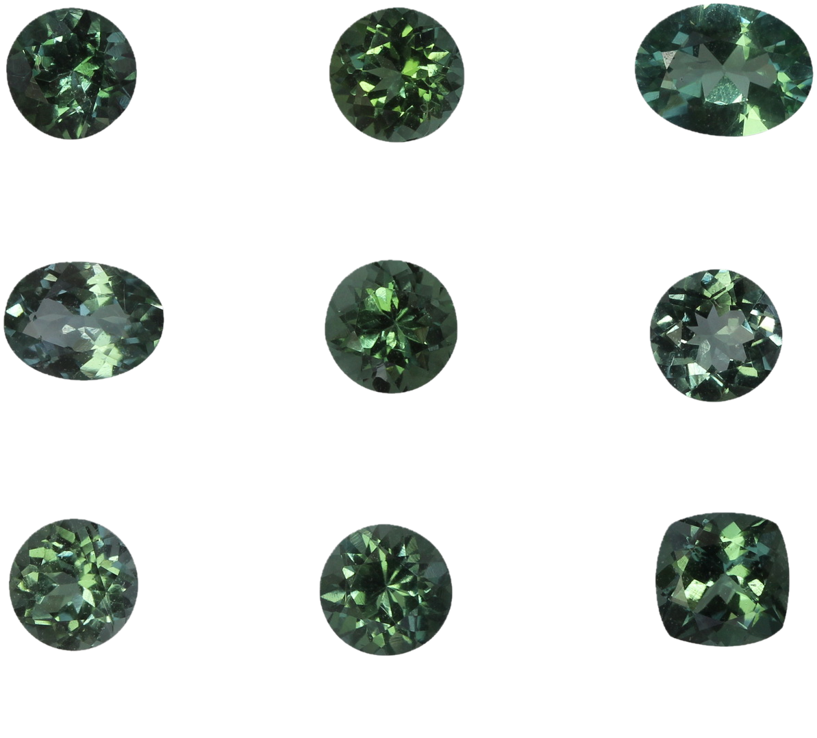 Mixed Shape Medium Blue-Green Tourmaline
