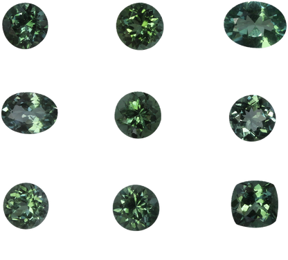 Mixed Shape Medium Blue-Green Tourmaline