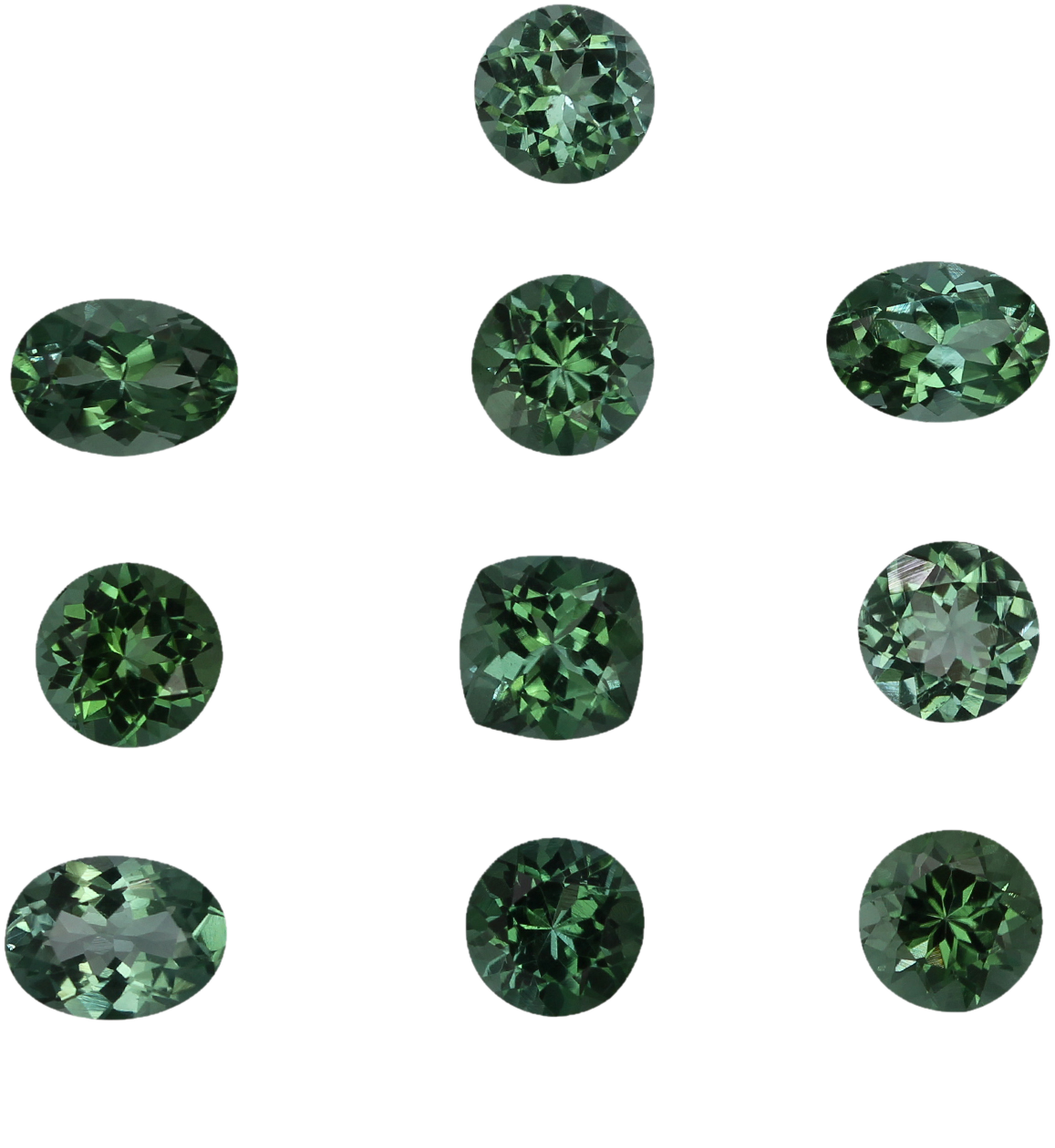 Mixed Shape Medium Blue-Green Tourmaline