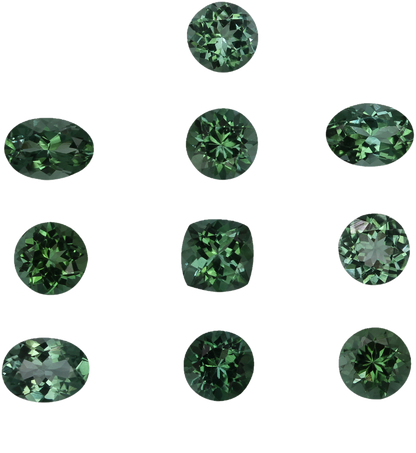 Mixed Shape Medium Blue-Green Tourmaline