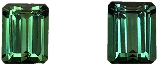 8x6mm Emerald Cut Medium Blue-Green Tourmaline Pair