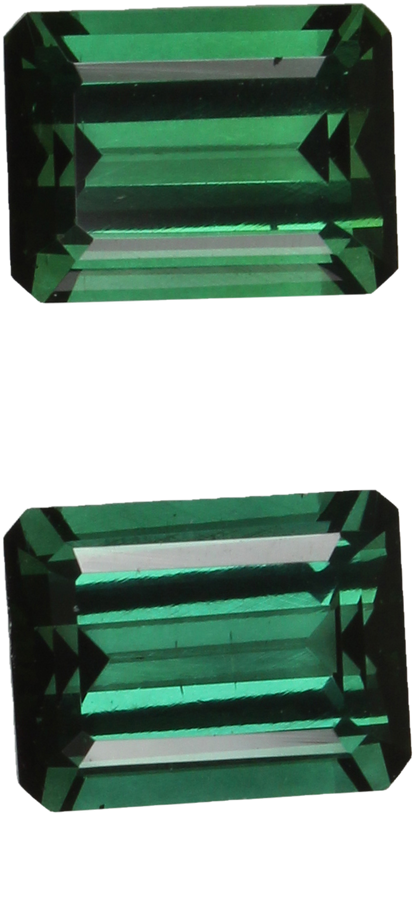 8x6mm Emerald Cut Medium Blue-Green Tourmaline Pair