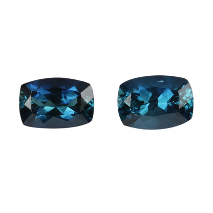 7x5mm Cushion Deep Blue Tourmaline Pair