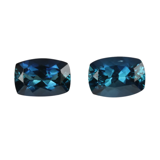 7x5mm Cushion Deep Blue Tourmaline Pair