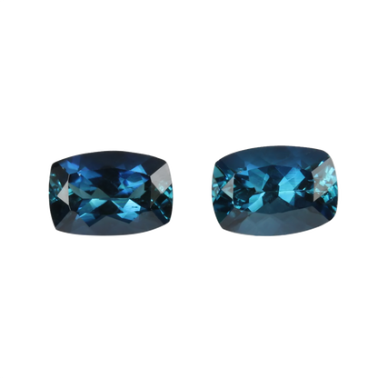 7x5mm Cushion Deep Blue Tourmaline Pair